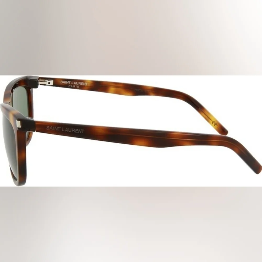 Saint Laurent Women YSL SL515 58mm Cat Eye Sunglasses Havana Green New Authentic
